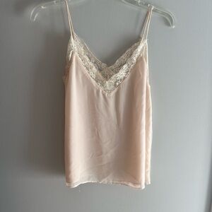Elegant Nude Lace Trim Women's Top